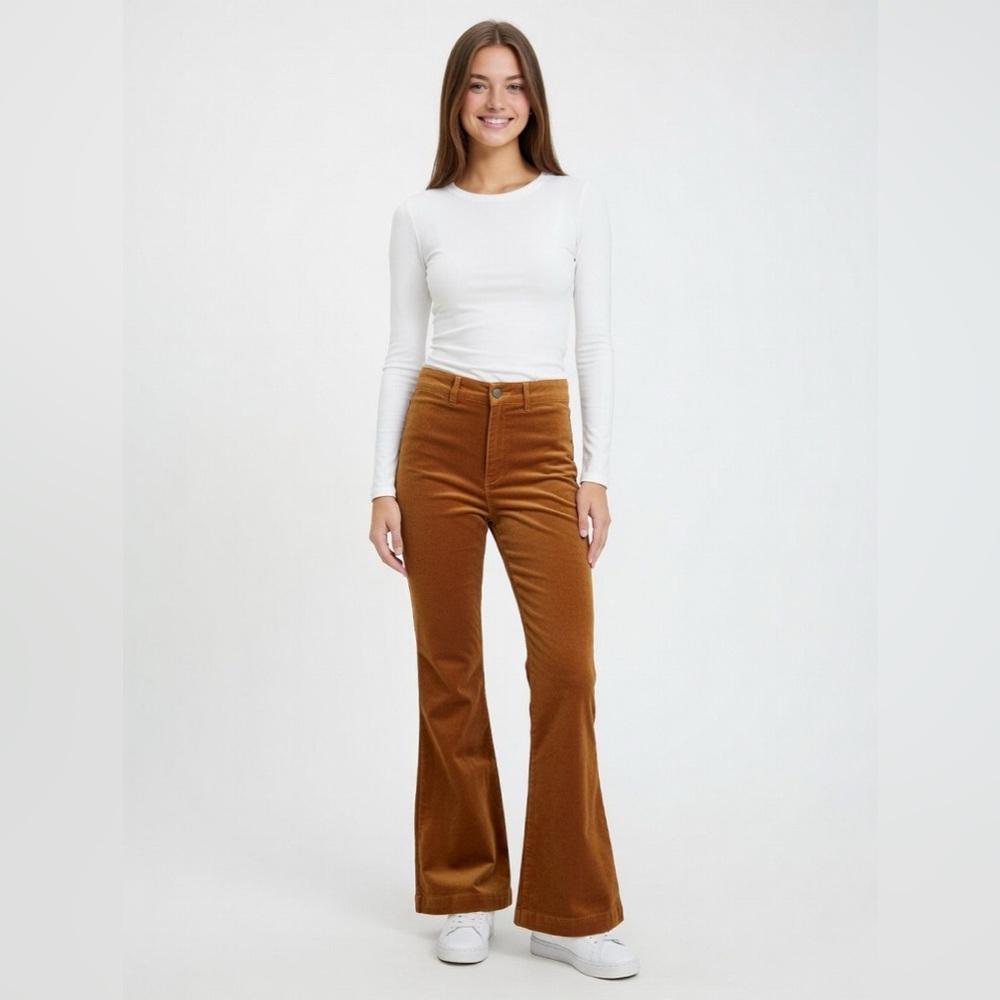 Forever 21 Burnt Orange/Light Brown Corduroy Pants